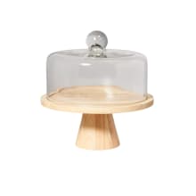 Product image of Wooden Cake stand with Glass Cloche