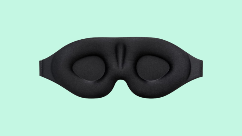 Sleep mask against blue background