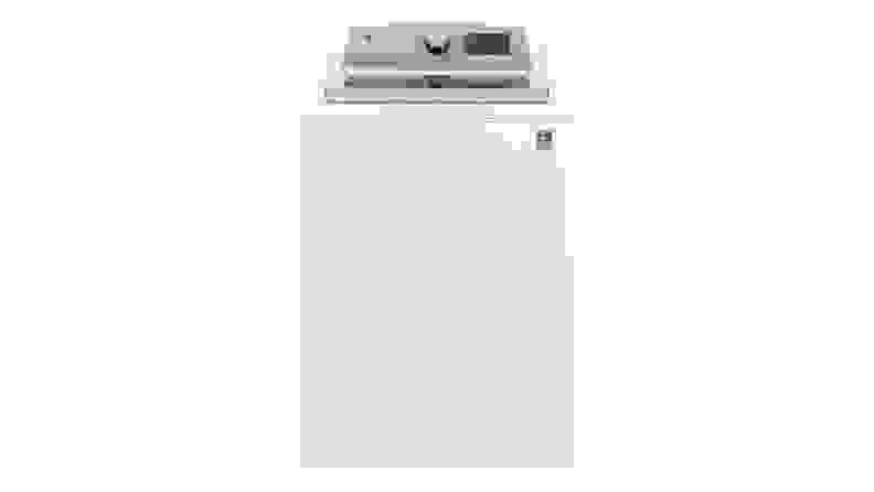 的GE GTW720BSNWS顶部装载洗衣机在白色背景上。