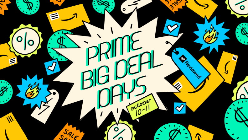 A graphic with the words Prime Big Deals Days at the center with dollar signs on the sides to represent Amazon Prime Day deals.