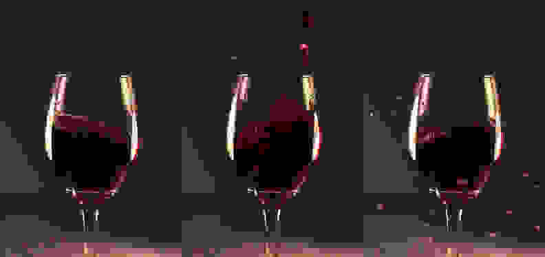 Splashing wine