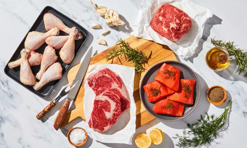 Premium Photo  Raw meat sliced in container