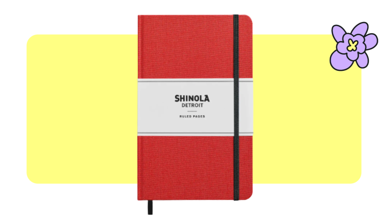 A red Shinola journal