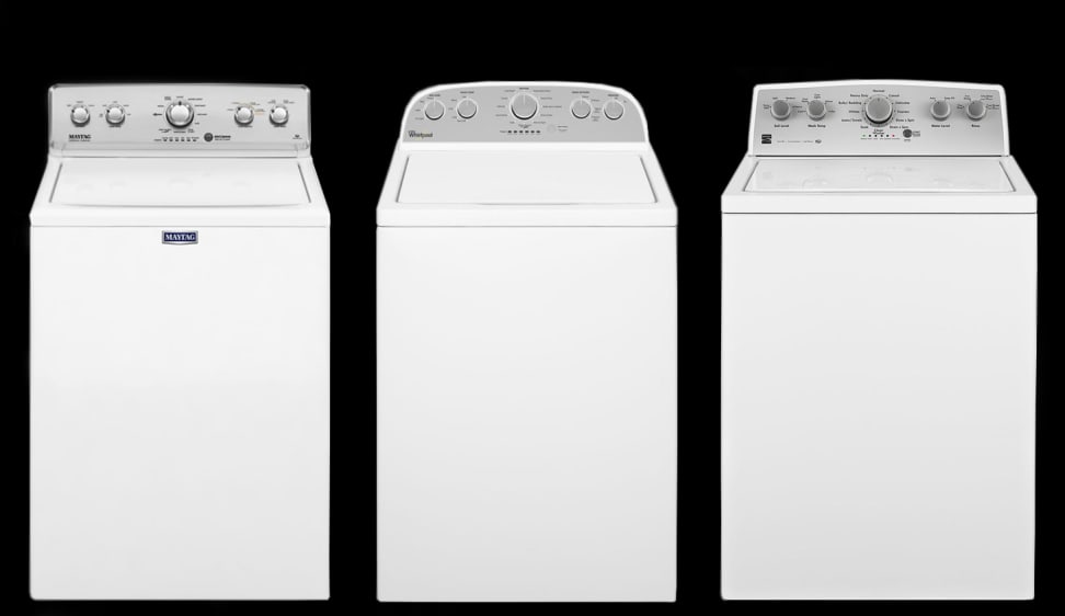These Maytag, Whirlpool, and Kenmore washers look the same.