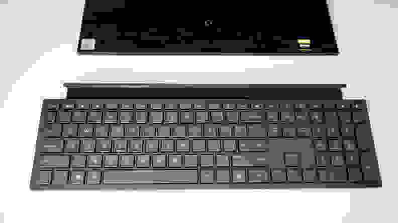 An overhead of the included wireless keyboard