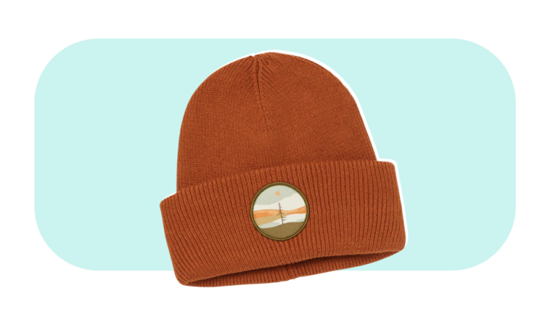 A brown beanie.