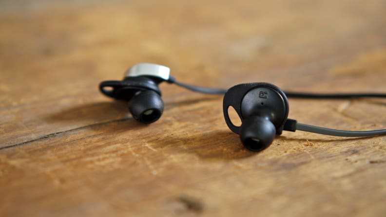 The so-called "cush fins" fit in the folds of your inner ear for a snug, yet comfortable, fit.
