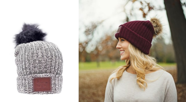 Love Your Melon pom beanie