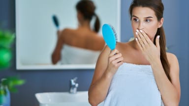 A hairbrush full of bacteria and germs.