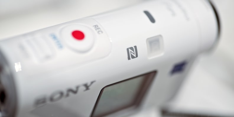 A photograph of the Sony Action Cam FDR-X1000V's top.