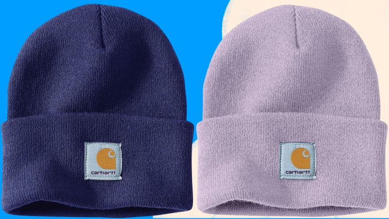 Two Carhartt beanies.