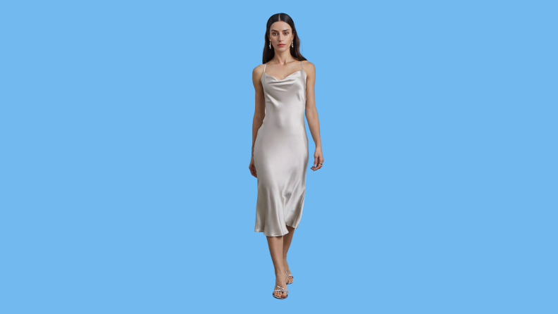 Lounge Cowl Silk Dress