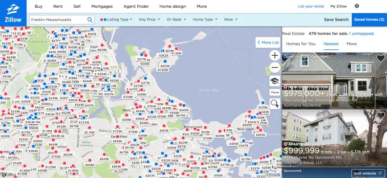 Zillow is one of the most popular and comprehensive home search websites, though I felt Redfin was generally easier to use.