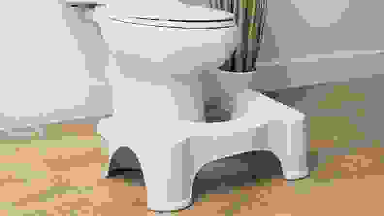 Squatty Potty in front of toilet