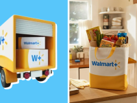 A collage of graphics from the Walmart+ main page.