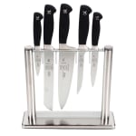 Product image of Mercer Culinary Genesis 6-Piece Forged Knife Block Set, Tempered Glass Block