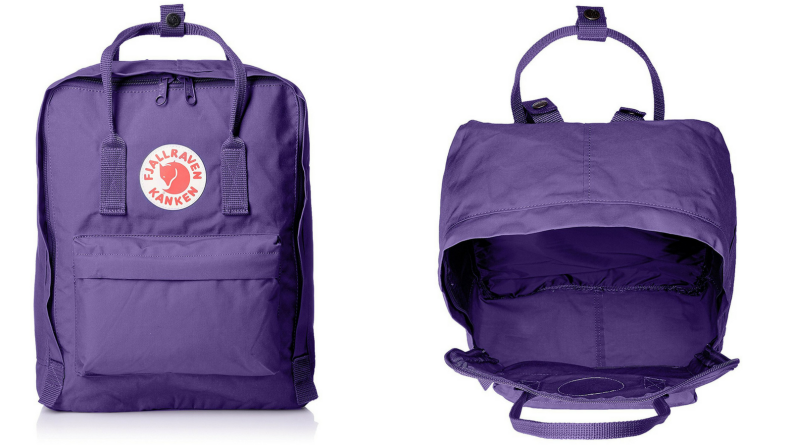 A purple backpack by Fjallraven