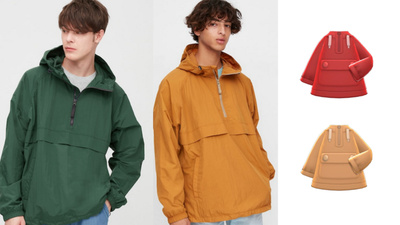 Four windbreakers, two real and two fake.