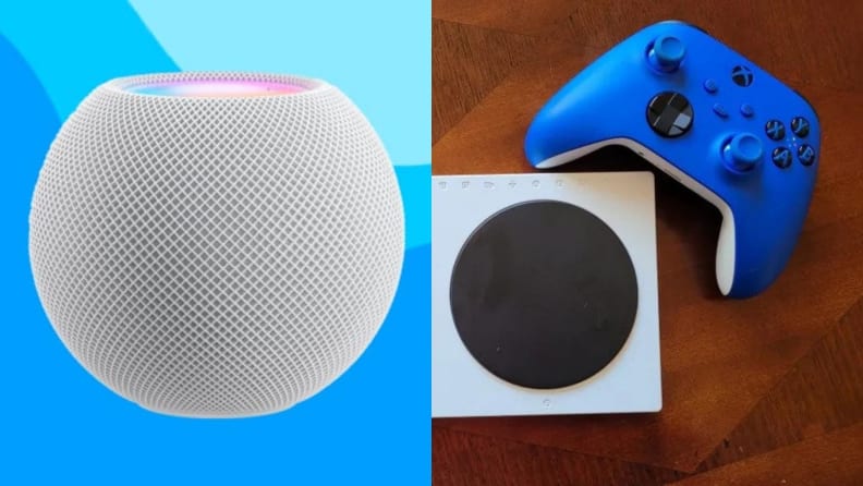The Apple HomePod and the Xbox Adaptive Controller.