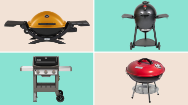 A colorful collage with multiple grills.