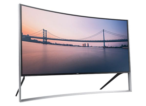 The UN105S9W comes with a sleek, modern-looking stand rather than a typical pedestal base.