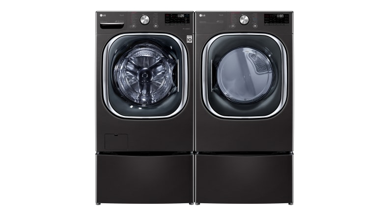 LG WM4500 ThinQ washer, paired with matching dryer