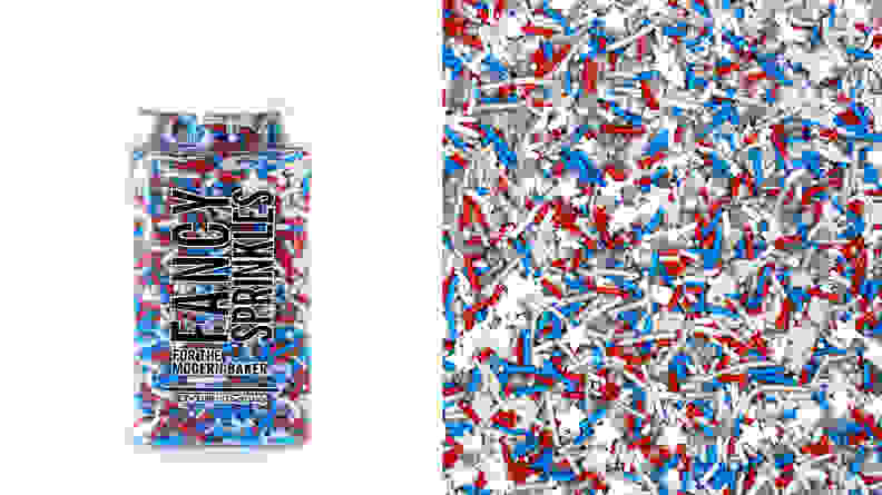 Red, white, and blue sprinkles