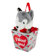 Product image of Way to Celebrate Gray Husky Plush Toy