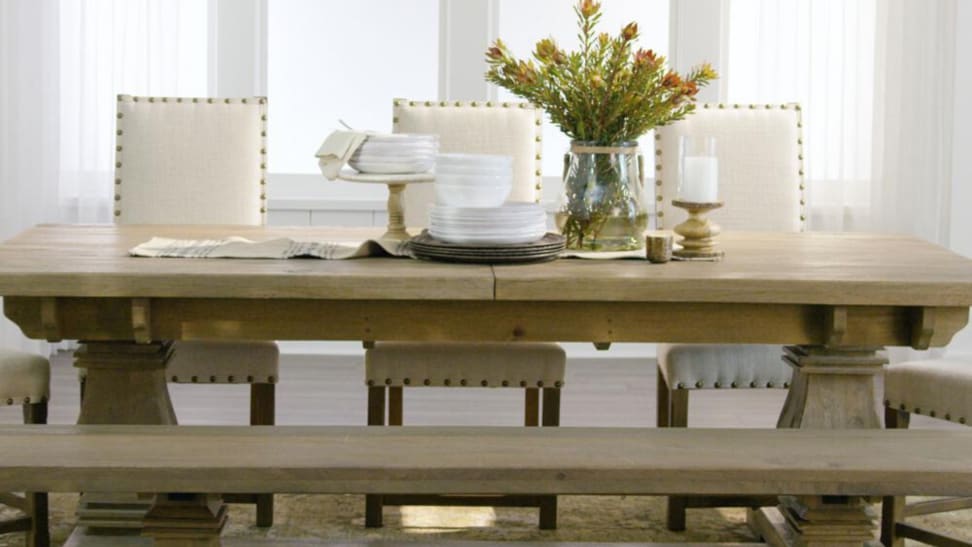 An Aldridge table and bench from Home Depot