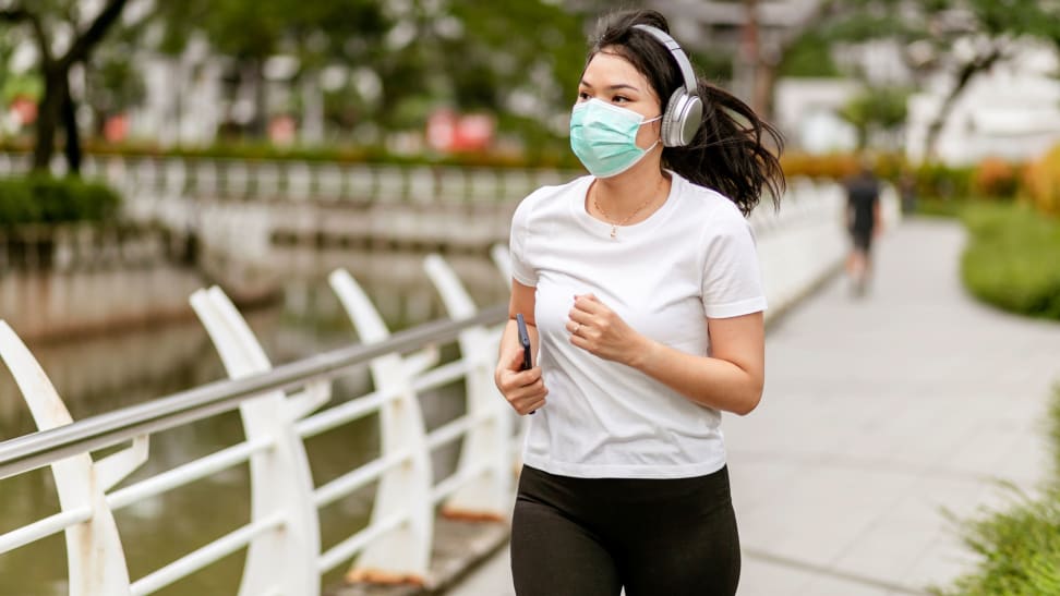 woman running outdoors