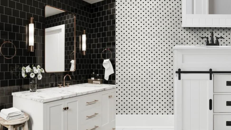 Black And White Bathroom, Black And White Bathroom Shower Curtain Ideas Uk