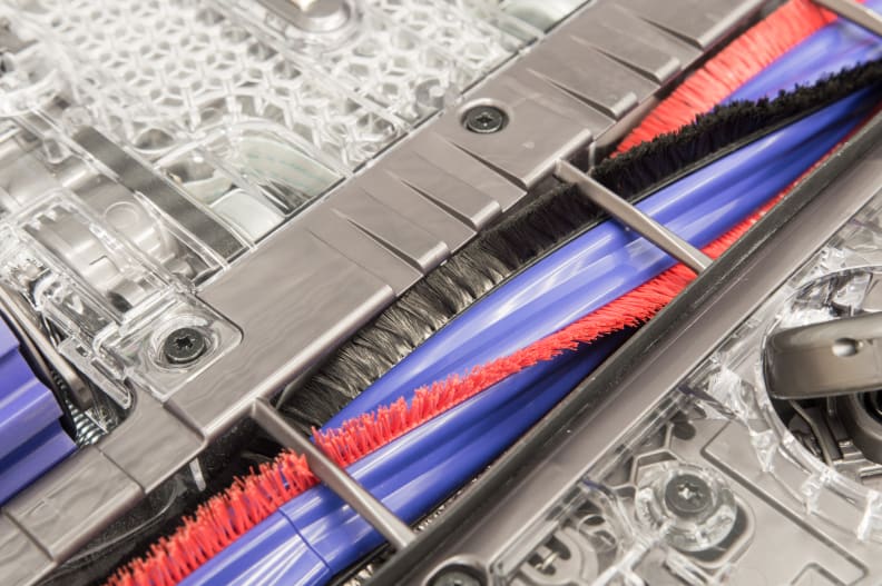 The Dyson 360 Eye has two types of bristle: carbon fiber for hardwood floors, and nylon bristles for carpets.