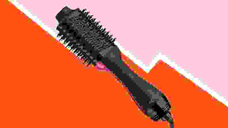 A hair brush and dryer.