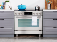 A Dutch oven and saucepot on the Bosch HIS8655U 36-in Induction Range