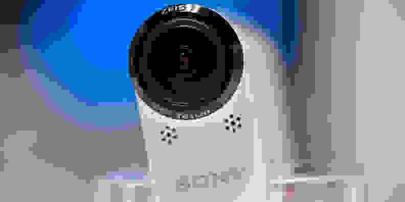 A photograph of the Sony Action Cam FDR-X1000V's front.