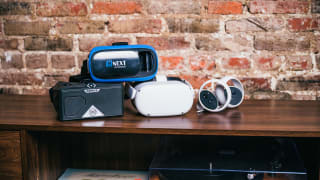 These are the best VR headsets available today, piled on a table