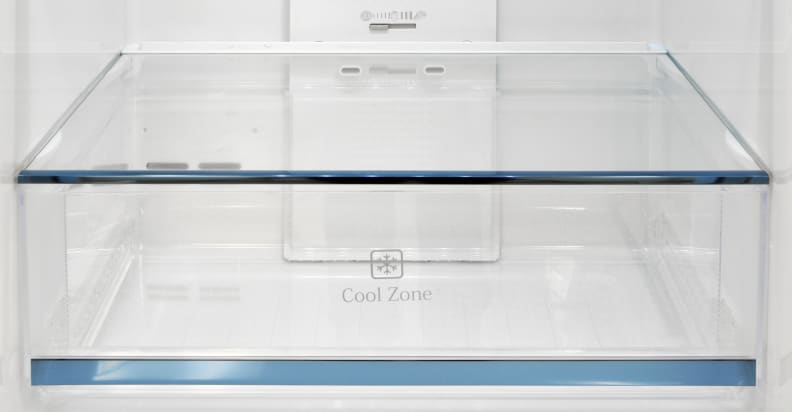A close-up of the Haier's crisper drawer.