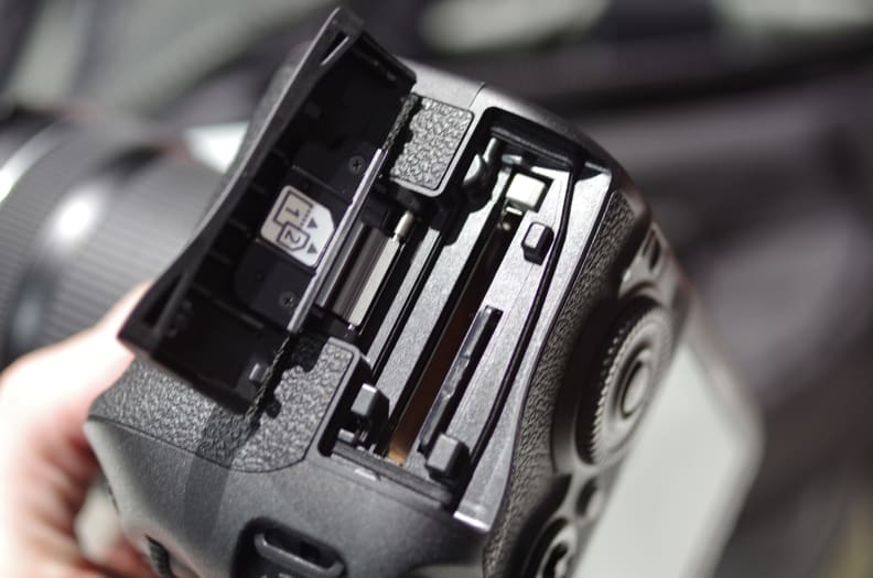 The 7D Mark II has slots for both a CF and SD card.
