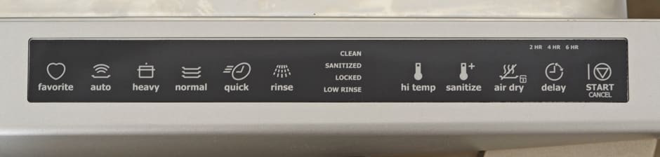 Electrolux EIDW6105GS Control Panel
