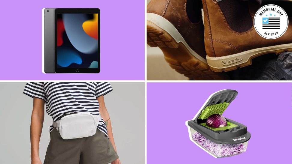 Apple iPad, Blundstone Chelsea boots, lululemon belt bag, Mueller veggie chopper