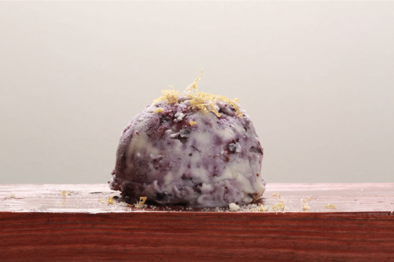 Liquid Nitrogen Blueberry Ice Cream