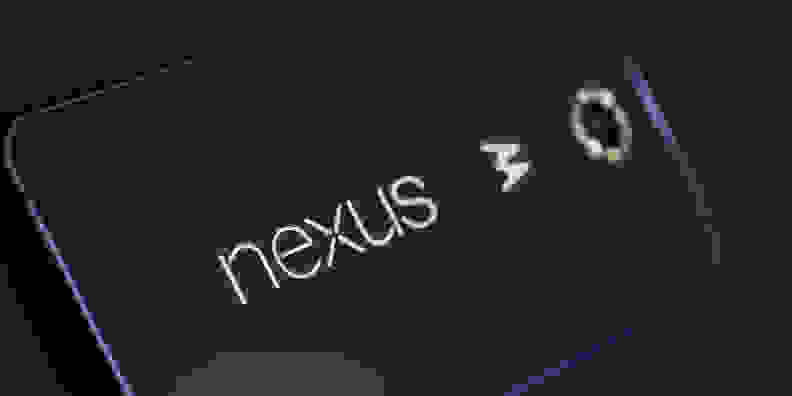 A photo of the Google Nexus 6's logo.