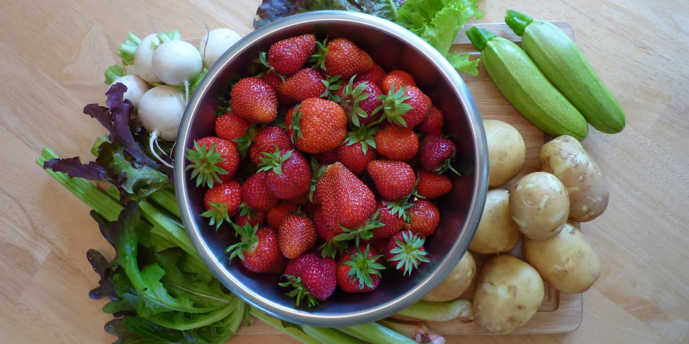 An assortment of fresh fruits and vegetables