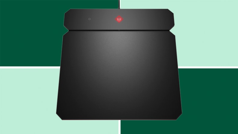 An image of a black Omen mouse pad.