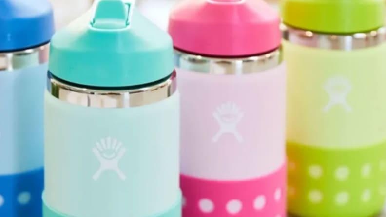 A set of four Hydro Flask Kids' wide mouth bottles