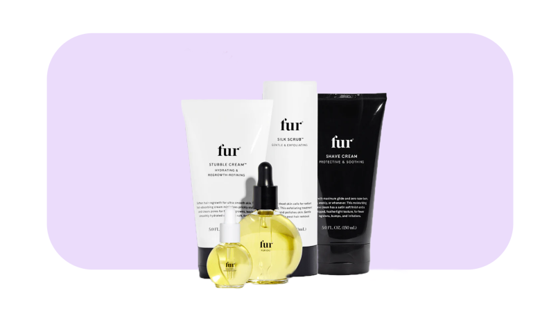 Fur skin kit on purple background