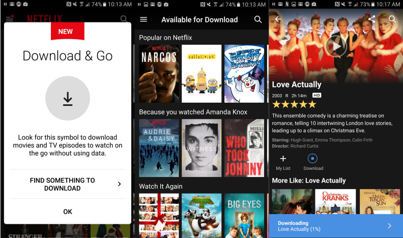 Netflix helpfully shows you how to download shows once you update the app.