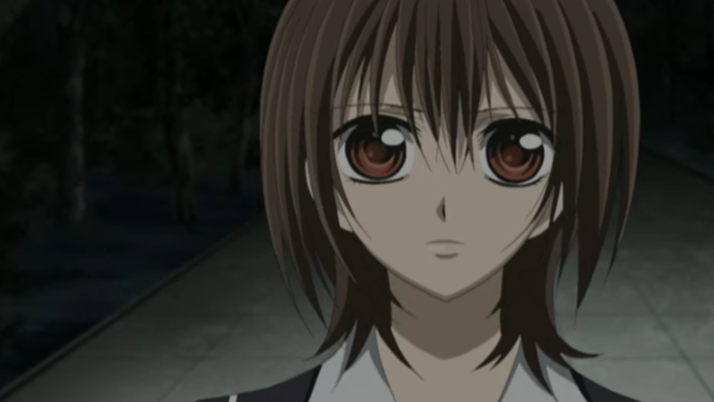A still from Vampire Knight that features Yuki looking forward.