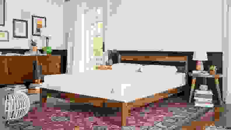 Image of empty bed in a bedroom