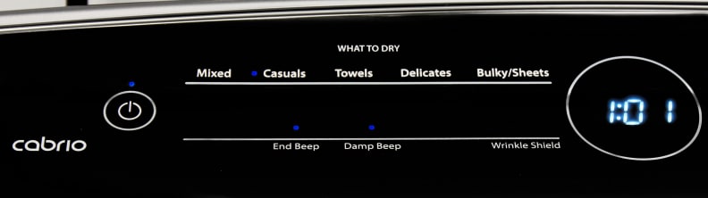 Whirlpool's Intuitive Touch Controls work to make selecting the right cycle for the Whirlpool Cabrio WED8000DW easy.